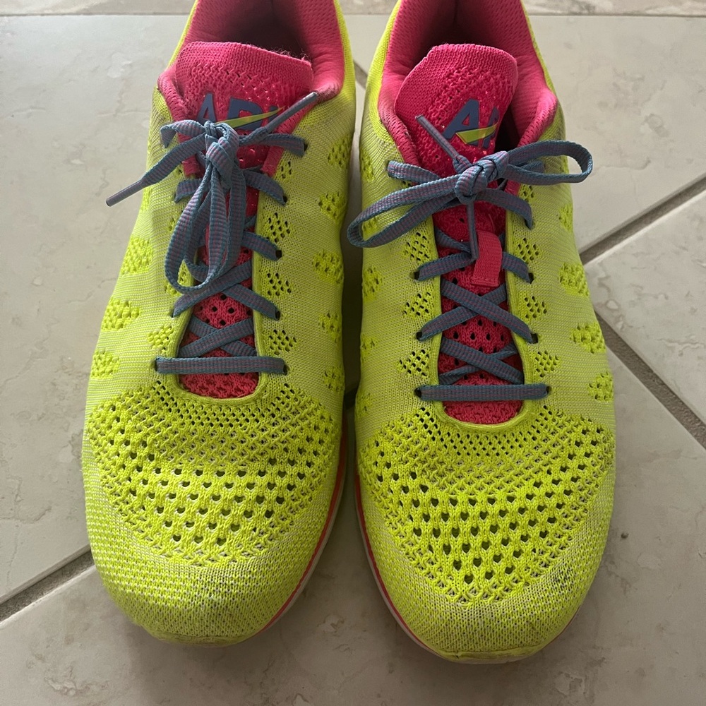 APL Women's Neon Yellow and Pink Athletic Shoes
